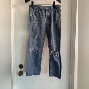 AG distressed crop jeans size 26. Waist 14 inches and inseam is 23 inches